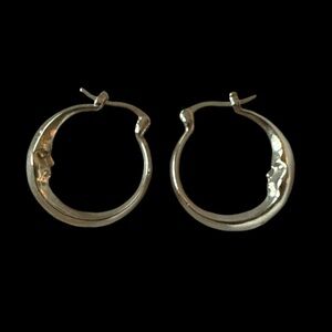 $1 When Bundled - Man in the Moon hoop earrings
